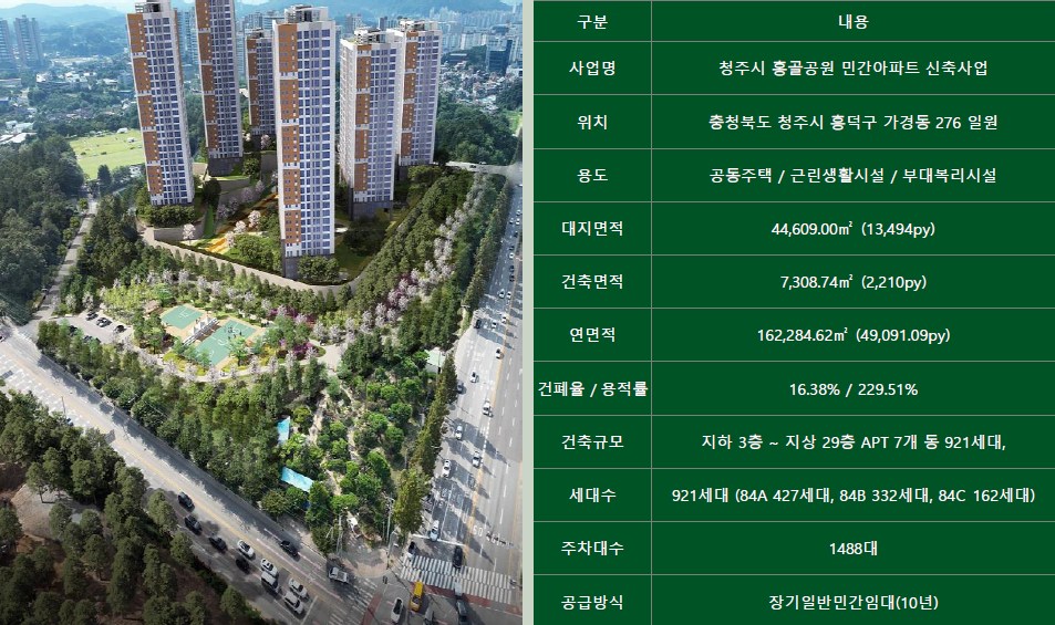 청주 가경 홍골공원 아르보레 관심고객등록